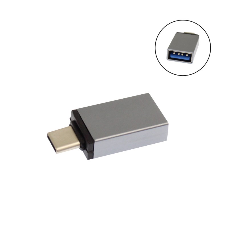 Αντάπτορας Type C αρσενικό σε USB θηλυκό ασημί OEM