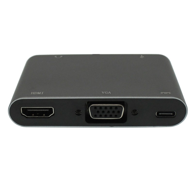 5 σε 1 Αντάπτορας Type C αρσενικό σε HDMI, VGA, USB, Type C και 3.5mm jack θηλυκά ΟΕΜ