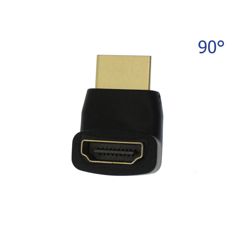 Αντάπτορας gold plated HDMI αρσενικό σε HDMI θηλυκό γωνία 90°/270° OEM
