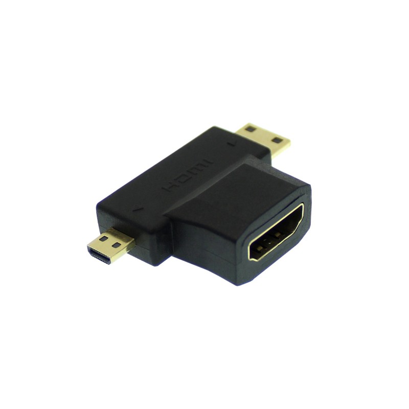 Αντάπτορας T HDMI θηλυκό σε micro HDMI και mini HDMI αρσενικά 1.4V OEM