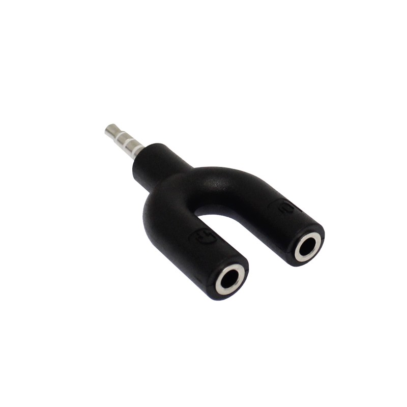 Stereo splitter ήχου 3.5mm jack αρσενικό σε 2 x 3.5mm jack mic και ακουστικά μαύρο FO-S035 FOYU