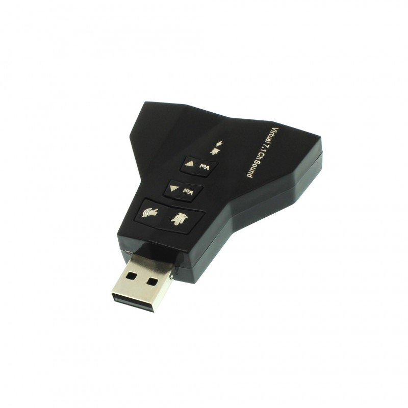 USB κάρτα ήχου 7.1 με έξοδο μικροφώνου και ακουστικού 3D sound μαύρο OEM