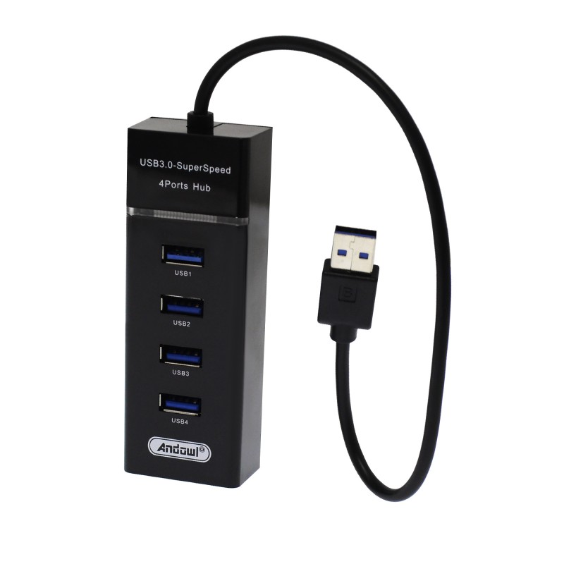 Αντάπτορας Hub USB 3.0 4 θυρών μαύρος Q-303 Andowl