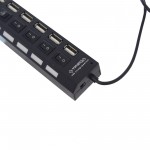 Αντάπτορας Hub φόρτισης και μεταφοράς δεδομένων USB 3.0 7 θυρών μαύρος USB-7 TREQA