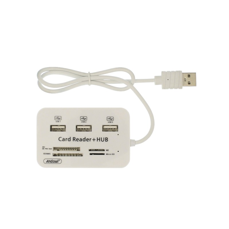 Αντάπτορας προβολής αρχείων USB 2.0 αρσενικό σε USB/SD/TF/MMC/M2/PRO DUO θηλυκά card reader Q-H02 Andowl