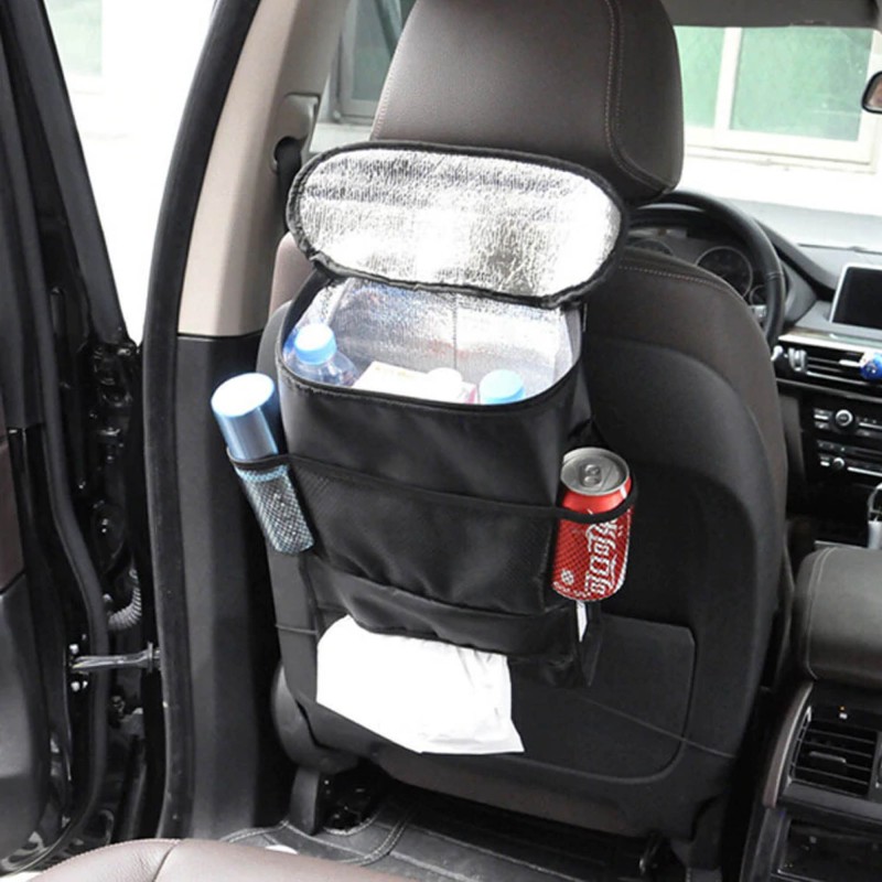 Θήκη πλάτης καθίσματος αυτοκινήτου με ισοθερμικό ψυγείο μαύρη C823 Carsun