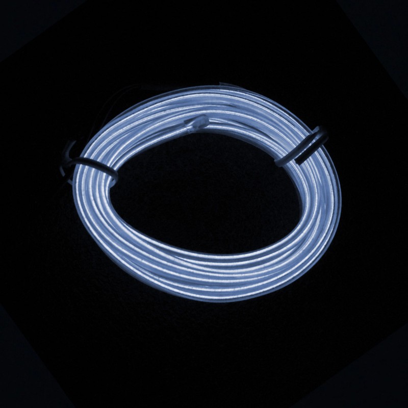 Εύκαμπτο φωτιζόμενο LED καλώδιο Neon 12V ψυχρό λευκό για εσωτερική διακόσμηση αυτοκινήτου 2m ΟΕΜ 