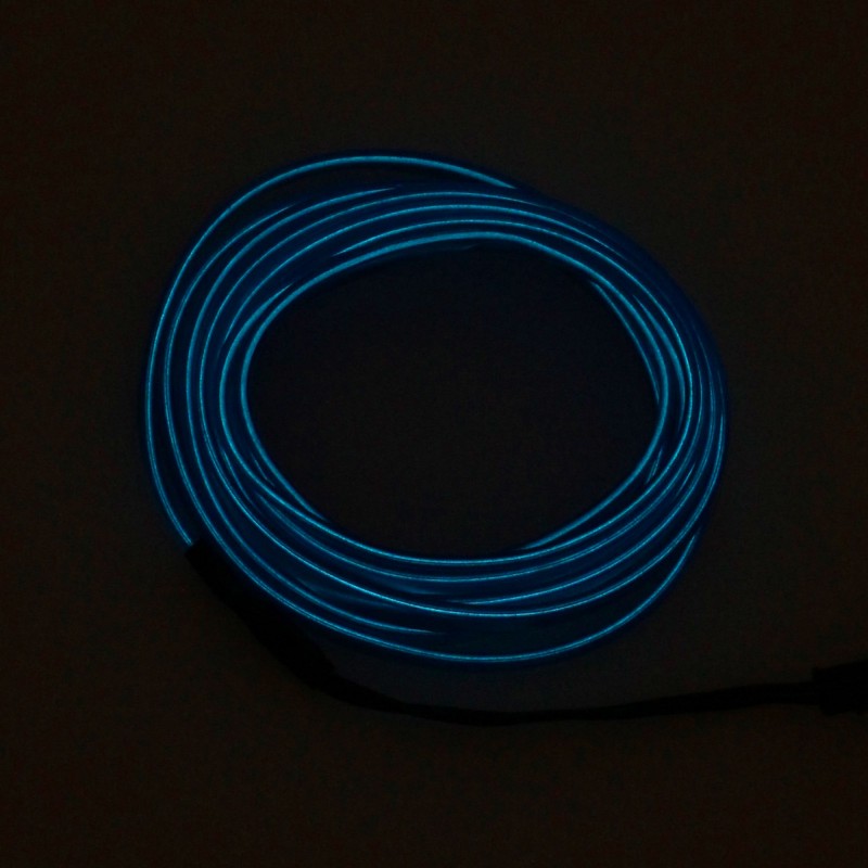 Εύκαμπτο φωτιζόμενο LED καλώδιο Neon 12V μπλε για εσωτερική διακόσμηση αυτοκινήτου 2m ΟΕΜ 