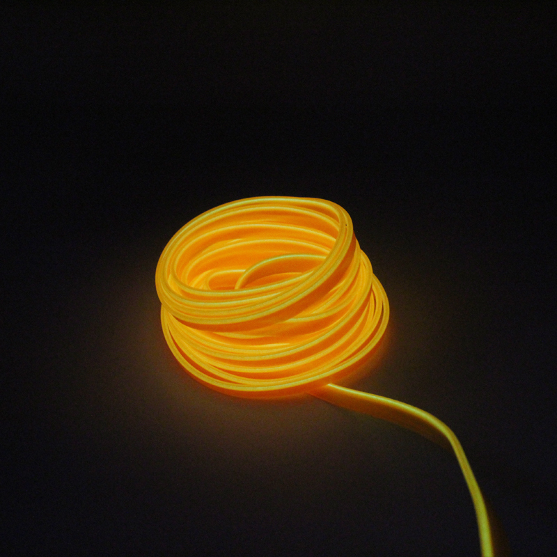 Εύκαμπτο φωτιζόμενο LED καλώδιο Neon 12V πορτοκαλί για εσωτερική διακόσμηση αυτοκινήτου 5m ΟΕΜ 