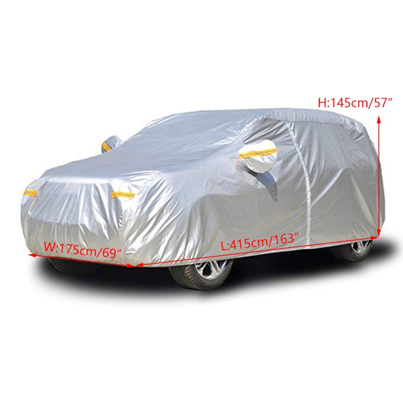 Κουκούλα αυτοκινήτου Hatchback αδιάβροχη με λάστιχο και ιμάντα medium 415 x 175 x 145cm A52-19-2-M NOVSIGHT