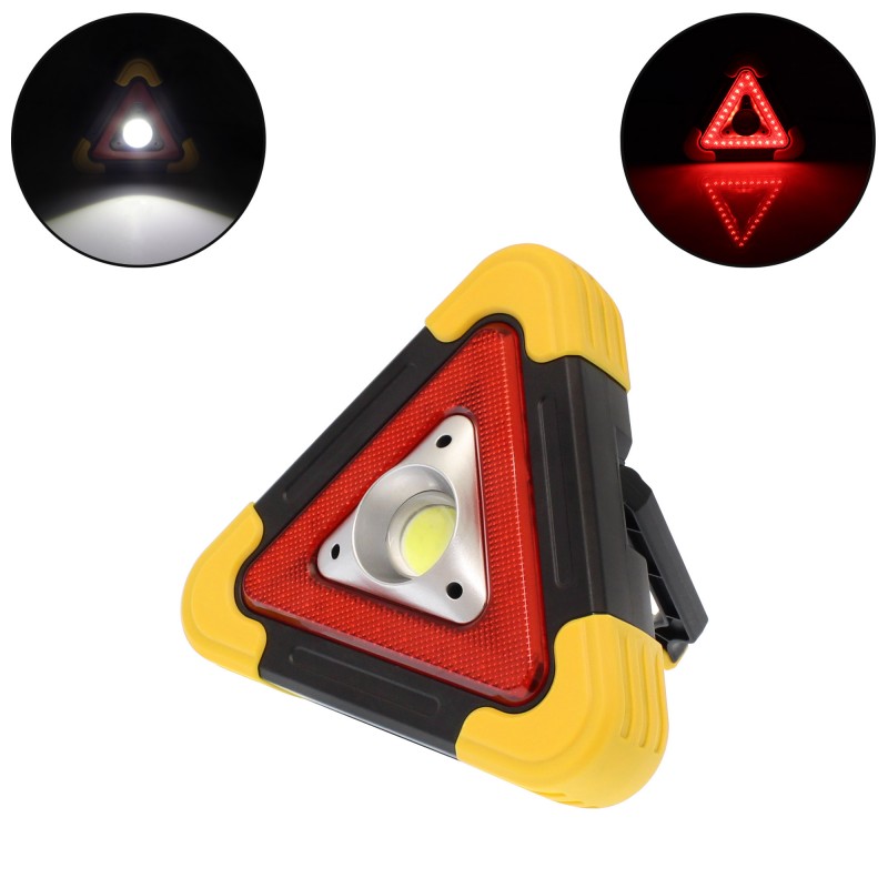 LED Επαναφορτιζόμενο τρίγωνο ασφαλείας αυτοκινήτου με 5 διαφορετικούς φωτισμούς και ηλιακό πάνελ κίτρινο HB-6609 Hurry Bolt