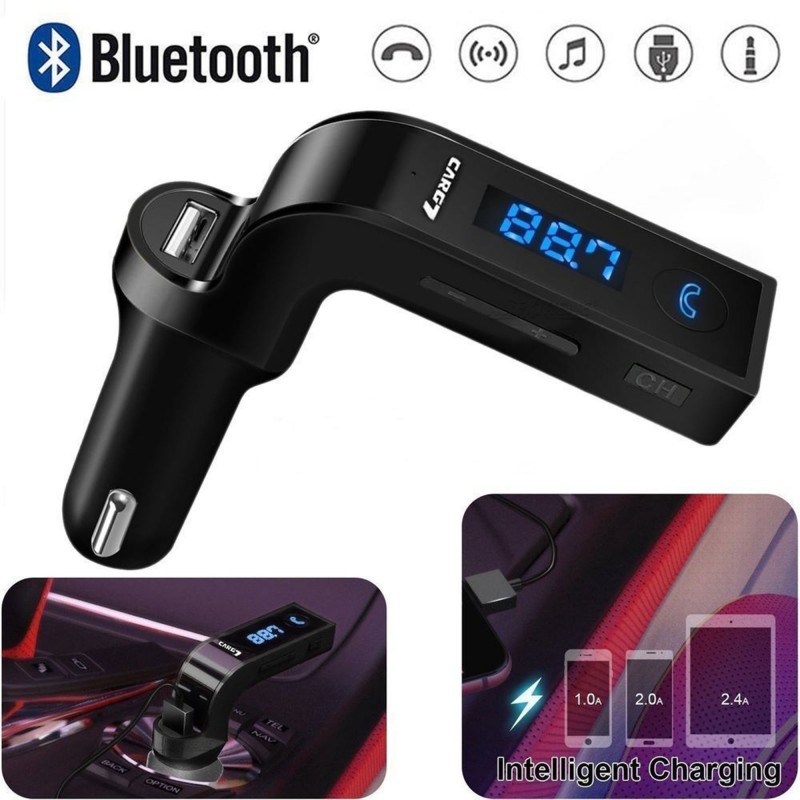 Πομπός Bluetooth USB/SD MP3 Player FM Transmitter & φορτιστής αυτοκινήτου CARG7 μαύρο OEM FM Transmitters ee3580