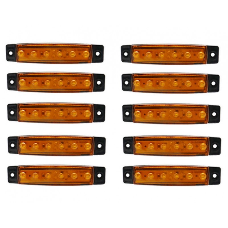 Φώτα όγκου LED με 6 SMD DC 24V 2W πορτοκαλί χρώματος για φορτηγό σετ 10 τεμ. IP66 OEM Φανάρια ee3816