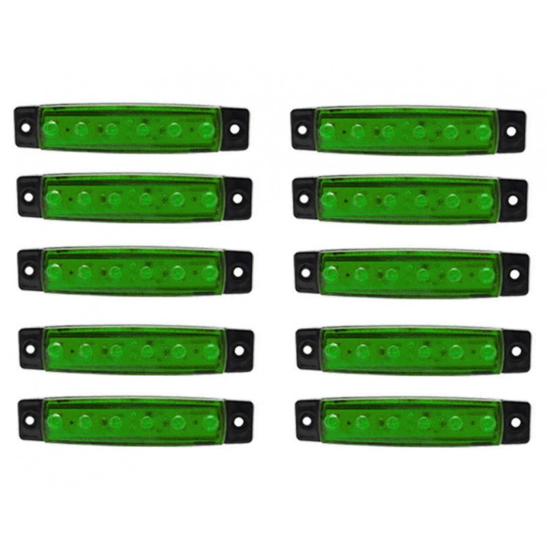 Φώτα όγκου LED με 6 SMD DC 24V 2W πράσινου χρώματος για φορτηγό σετ 10 τεμ. IP66 OEM Φανάρια ee3818