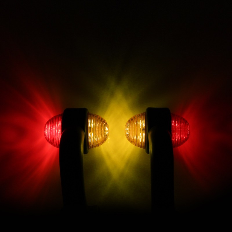 Πλευρικά φώτα όγκου LED 12 SMD 10-30V IP65 κόκκινο και πορτοκαλί για φορτηγό σετ 2 τεμαχίων ΟΕΜ