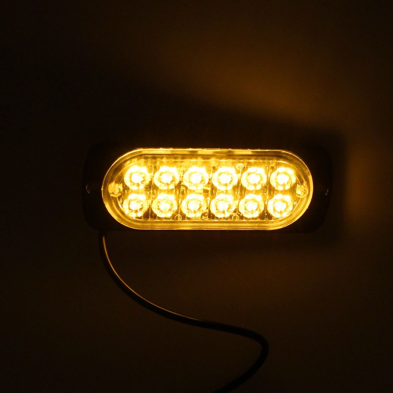 Φανάρι LED πορτοκαλί με 10 λειτουργίες 12/24V 12 SMD 1080LM IP66 OEM