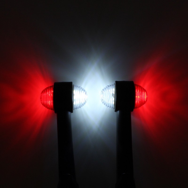 Πλευρικά φώτα όγκου LED 12 SMD 10-30V IP65 κόκκινο και λευκό για φορτηγό σετ 2 τεμαχίων ΟΕΜ
