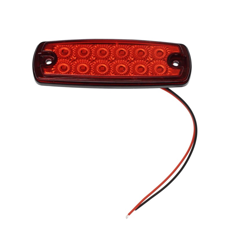 Φώτα όγκου LED αδιάβροχα 12 SMD 24V για φορτηγό κόκκινα IP66 με πλαίσιο τοποθέτησης 2 τεμάχια OEM