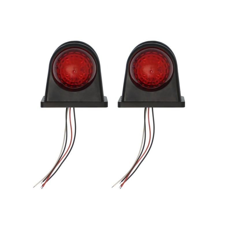 Πλευρικά φώτα όγκου LED 8 SMD 24V IP65 κόκκινο και λευκό για φορτηγό σετ 2 τεμαχίων ΟΕΜ