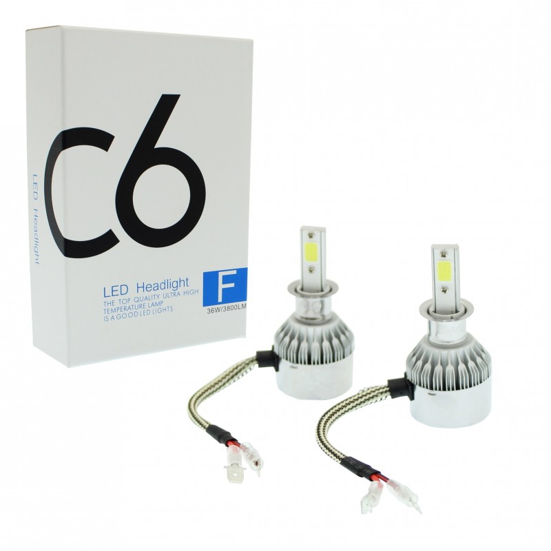 H3 C6 LED COB PROTECTED 12V/24V (72W 7600LM) 6000K IP67 2 X 36W 