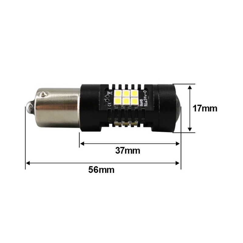 Μονοπολική λάμπα LED CANBUS 1156 21 SMD 12V/24V 900LM ψυχρό λευκό 1 τεμ. OEM