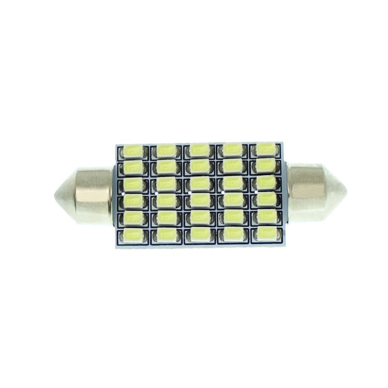LED λαμπτήρας πλαφονιέρας (σωλήνας) 41mm C5W 12V 30 SMD 6000K ψυχρό λευκό 1 τεμ. OEM