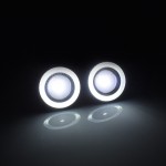 2 x Universal fog φώτα ομίχλης LED COB Angel Eyes  λευκό Chip 3.5 ίντσες 89mm R500 IP65 OEM