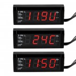 Ψηφιακό Ρολόι / Θερμόμετρο / Βολτόμετρο Αυτοκινήτου 12V/24V 3 in 1 WF-518 OEM Όργανα & Βάσεις ee2610