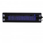 Ψηφιακό θερμόμετρο/ρολόι/βολτόμετρο αυτοκινήτου 12/24V 2 χρωμάτων LED με διπλό αισθητήρα θερμοκρασίας EC-30 