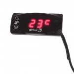 Ψηφιακό αδιάβροχο βολτόμετρο/θερμόμετρο/ρολόι για αυτοκίνητο και μοτοσυκλέτα 12V κόκκινο OEM