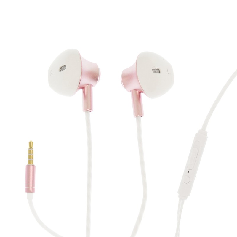 Ακουστικά handsfree 3.5mm Jack ροζ χρυσό-λευκό RM-711 REMAX