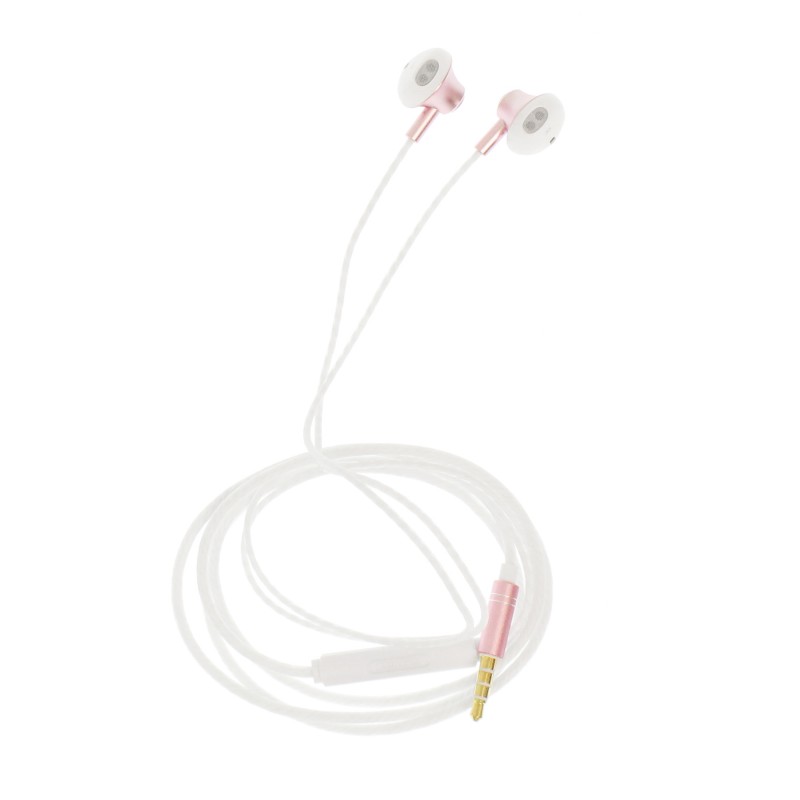 Ακουστικά handsfree 3.5mm Jack ροζ χρυσό-λευκό RM-711 REMAX