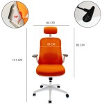 Καρέκλα γραφείου πορτοκαλί/άσπρη ELITESON YN-23-002