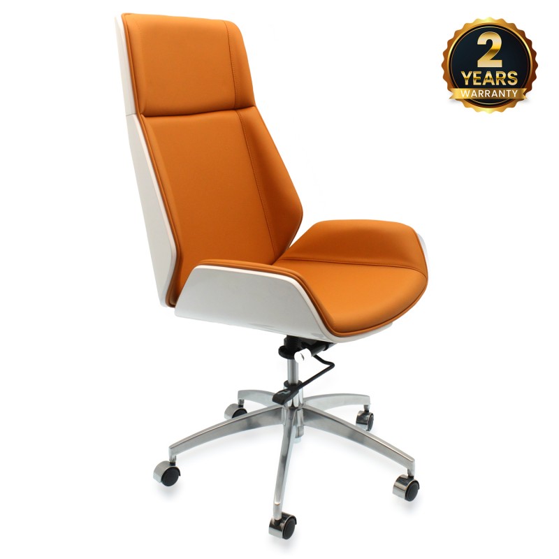Καρέκλα γραφείου άσπρη/πορτοκαλί ELITESON YN-CH-010A