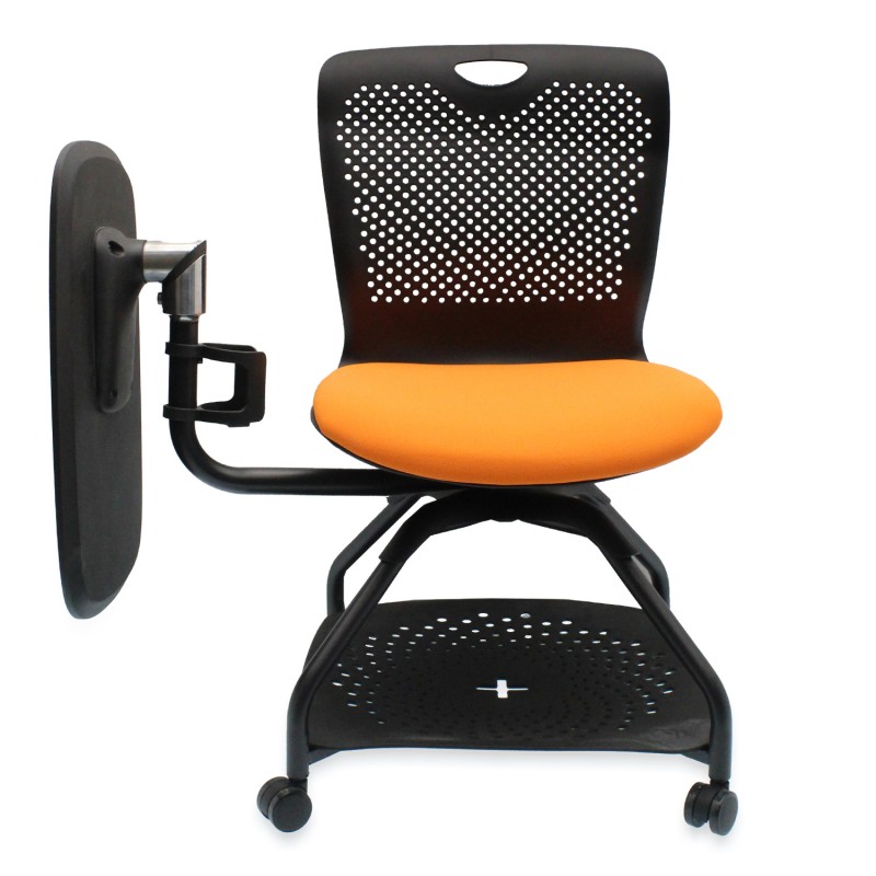 Καρέκλα εργασίας πορτοκαλί/μαύρη με βάση στήριξης και ποτηροθήκη ELITESON YN-CH-P-029C