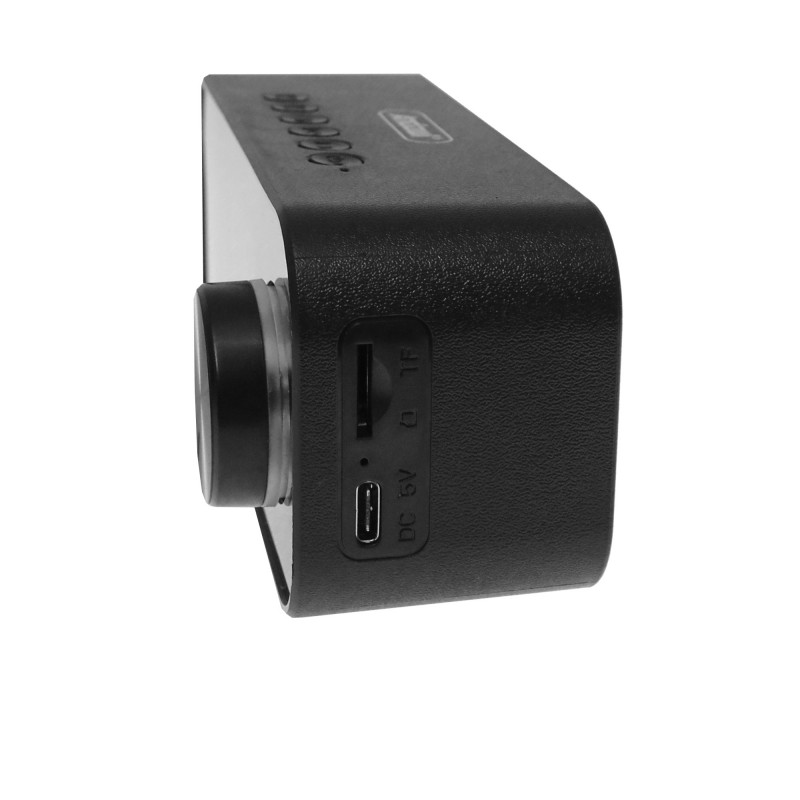 Ασύρματο επαναφορτιζόμενο Bluetooth ηχείο με ρολόι και ξυπνητήρι 5W μαύρο Q-YX126 Andowl