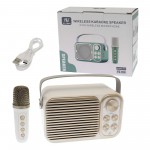 Ασύρματο Bluetooth φορητό ηχείο και karaoke με ασύρματο μικρόφωνο λευκό YS-104 OEM
