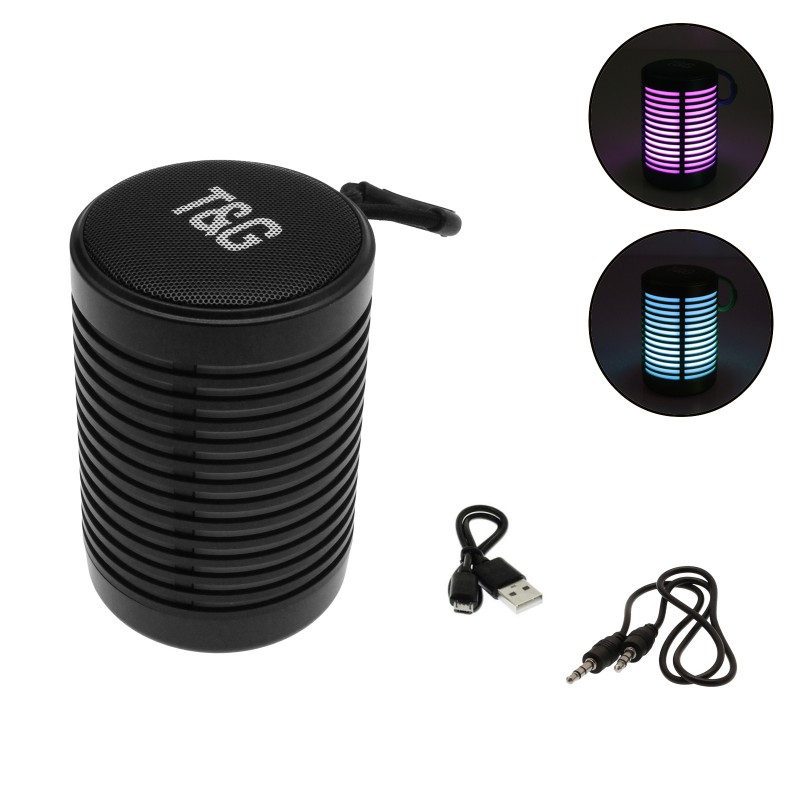 Ασύρματο Bluetooth φορητό ηχείο 5W με RGB φωτισμό και θύρες USB/Micro USB/TF/AUX μαύρο TG-371