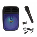 Ασύρματο Bluetooth φορητό ηχείο και karaoke USB με μικρόφωνο και XLR υποδοχή μαύρο-μπλε Kimiso KMS-3383