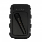 Ασύρματο Bluetooth φορητό ηχείο και karaoke USB με μικρόφωνο και XLR υποδοχή μαύρο-μπλε Kimiso KMS-3383