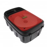Ασύρματο Bluetooth φορητό ηχείο και karaoke USB με μικρόφωνο και XLR υποδοχή μαύρο-κόκκινο Kimiso KMS-3383