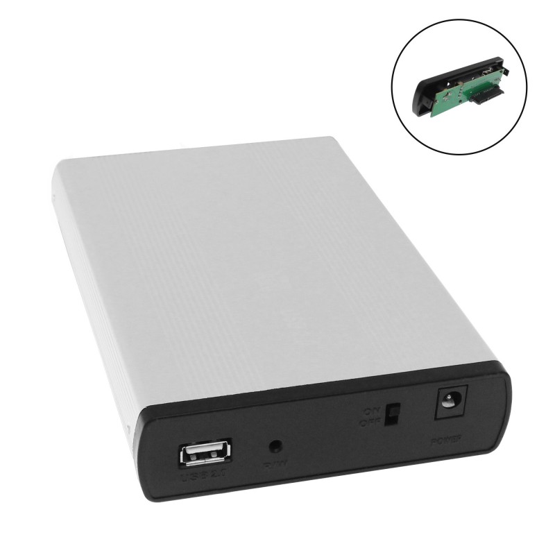 Θήκη εξωτερικού σκληρού δίσκου SATA HDD USB 2.0 3.5" ασημί QY-S3.5 Andowl