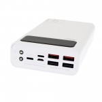 Powerbank με θύρες 4 x USB, Type C, Lightning ,Micro USB 30000mAh και φακό LED λευκό RPP-112 REMAX