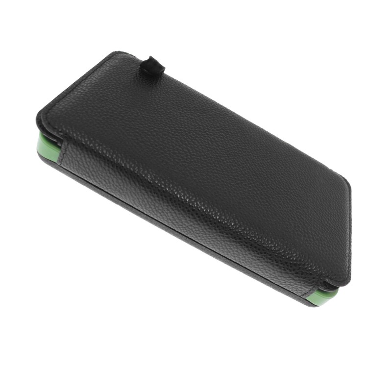 Ηλιακό Powerbank και φακός 10000mAh με 4 πάνελ, 2 θύρες USB και 1 θύρα Micro USB σε δερμάτινη θήκη μαύρο με πράσινο ΟΕΜ