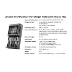 Φορτιστής μπαταριών Li-ion/Ni-MH/Ni 4 θέσεων με έξοδο USB 220V μαύρος UC-4000 EVERACTIVE