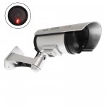 Αδιάβροχη ψεύτικη κάμερα ασφαλείας με κόκκινο LED ασημί Q-FZ1 Andowl
