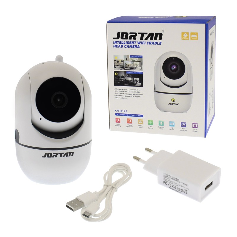 Κάμερα παρακολούθησης IP Wi-Fi HD 1080p με νυχτερινή λήψη και Micro SD θύρα JT-8172 Jortan
