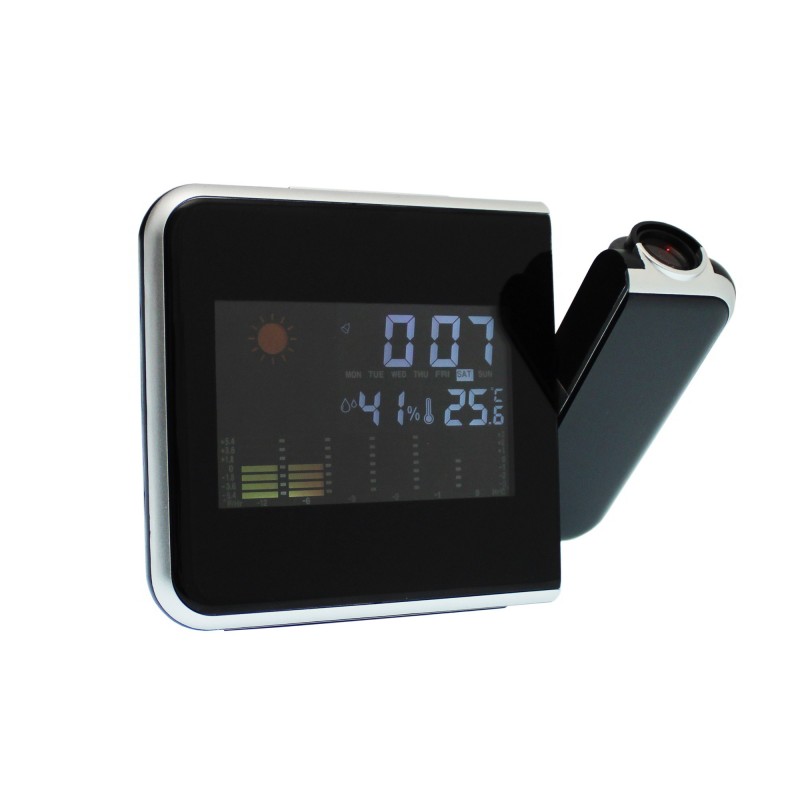 Ρολόι ξυπνητήρι θερμόμετρο με προτζέκτορα μαύρο DS-8190