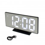 Ψηφιακό LED Ρολόι-Ξυπνητήρι-Ημερολόγιο-Θερμόμετρο καθρέφτης με λευκό φωτισμό DS-3618L ΟΕΜ