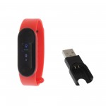 Smart watch Bluetooth με παλμογράφο, USB φόρτισης και λουράκι σιλικόνης κοραλί M3
